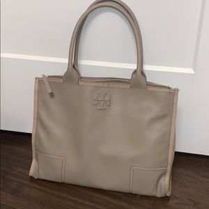 Gray Tory Burch Tote Bag